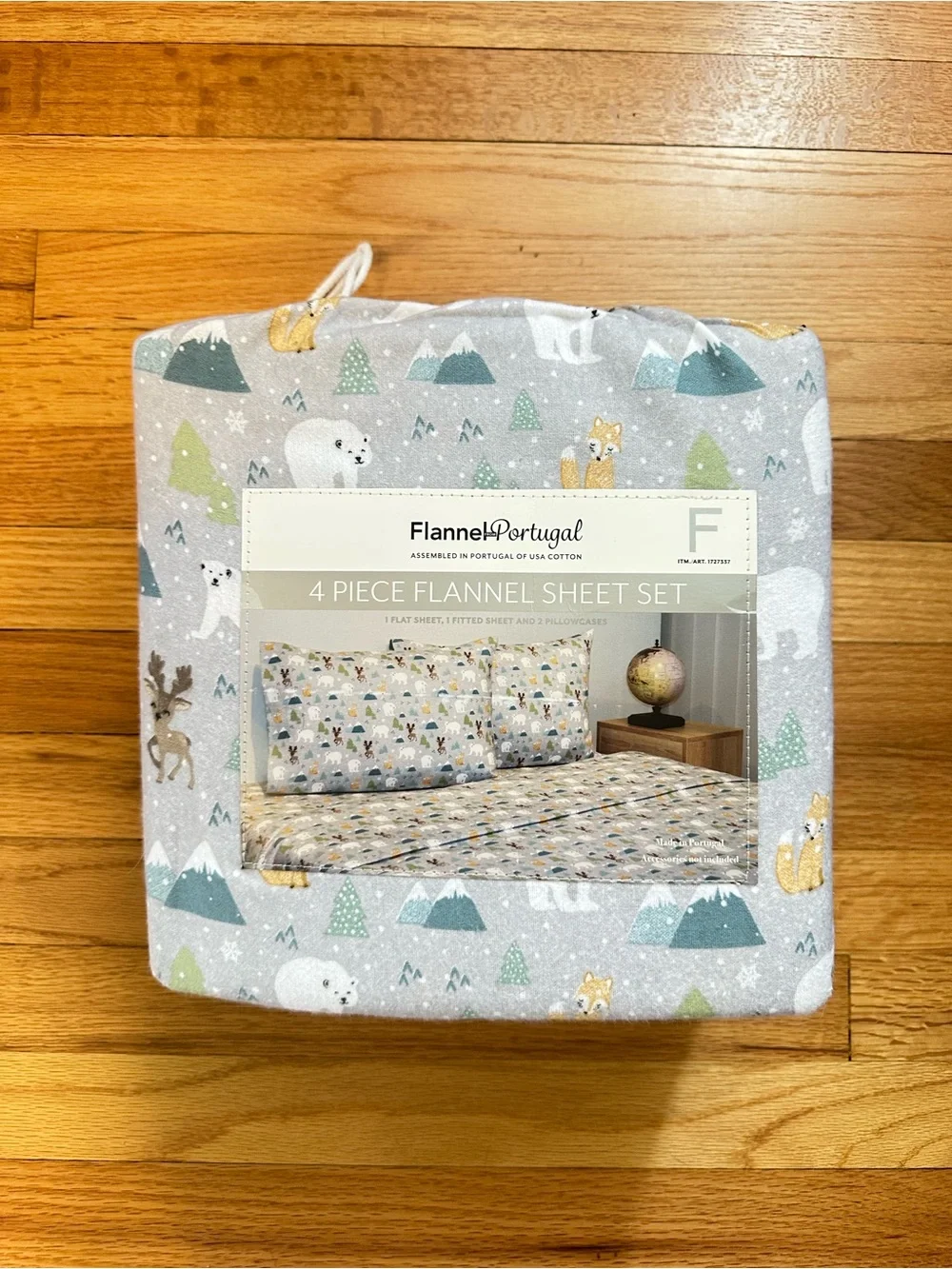 NEW Portugal Flannel Sheet Set Full 4 Piece Winter Forest Polar Bear